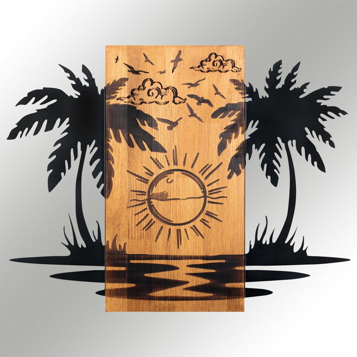 Wallity Hawaii 2 - Accesorio decorativo de pared Negro y Nogal Wallity Hawaii 2 - Accesorio decorativo de pared Negro y Nogal
